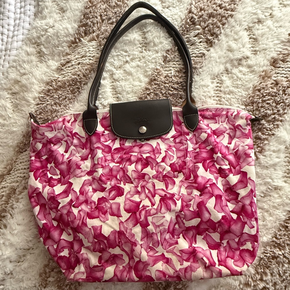 LONGCHAMP Rare Pink Floral Tote